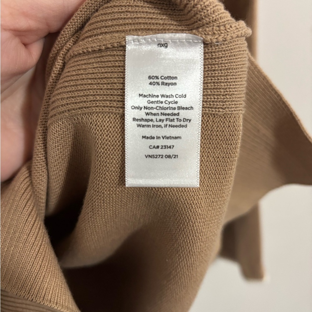 Talbots Brown Cardigan with Cream Trim Like New Size Small P - Picture 3 of 5